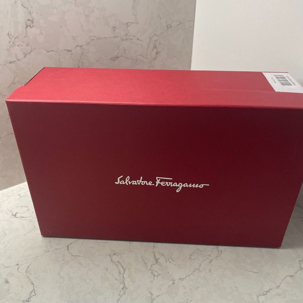 Salvatore Ferragamo Red Cardboard Shoes Empty Box - L 13.5" x W 8.5" x H 5"